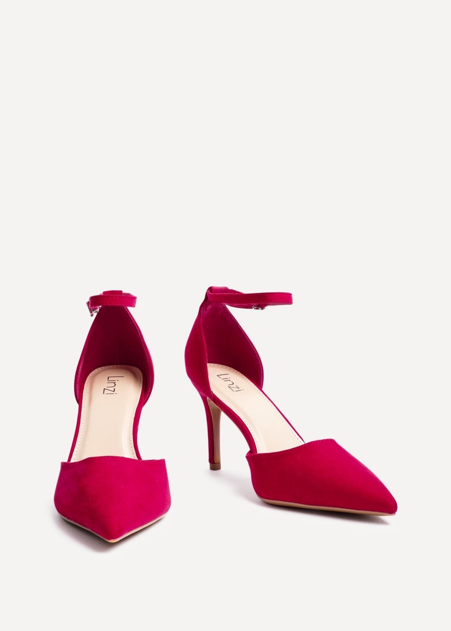 Linzi Thea Red Faux Suede Classic Stiletto Court Heel