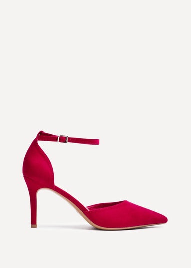 Linzi Thea Red Faux Suede Classic Stiletto Court Heel