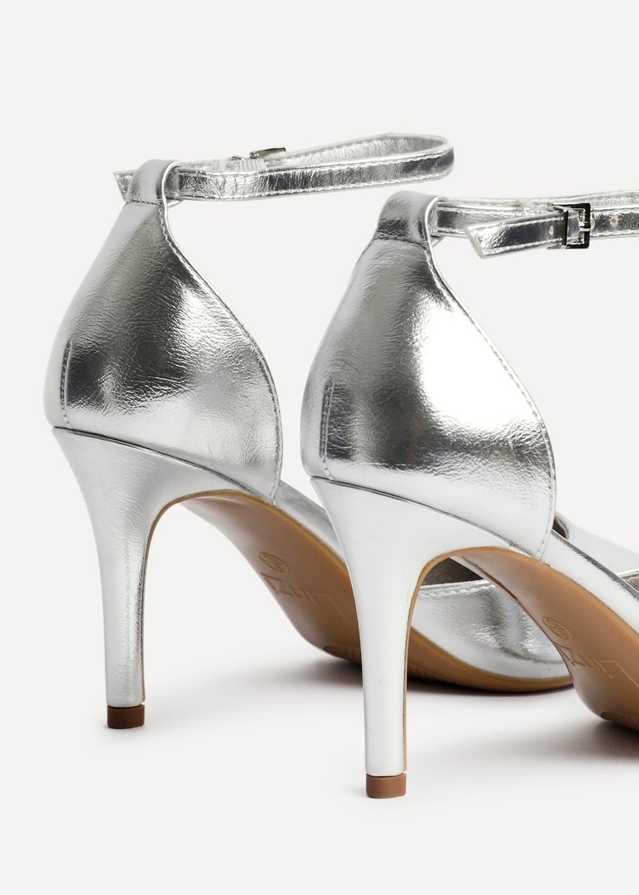 Linzi Thea Silver Faux Leather Classic Stiletto Court Heel