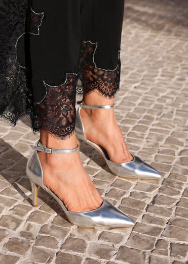 Linzi Thea Silver Faux Leather Classic Stiletto Court Heel