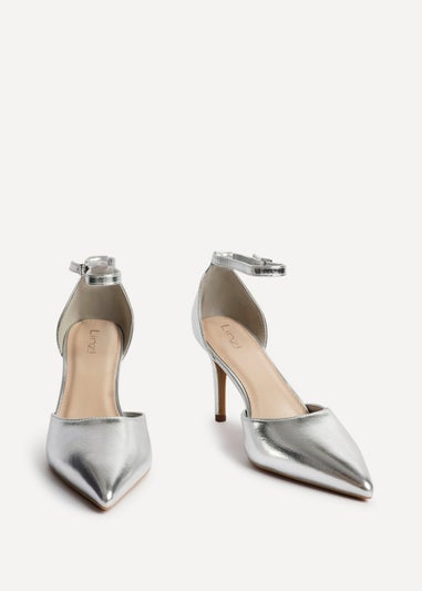 Linzi Thea Silver Faux Leather Classic Stiletto Court Heel