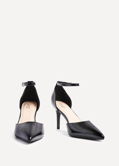 Linzi Thea Black Faux Leather Classic Stiletto Court Heel