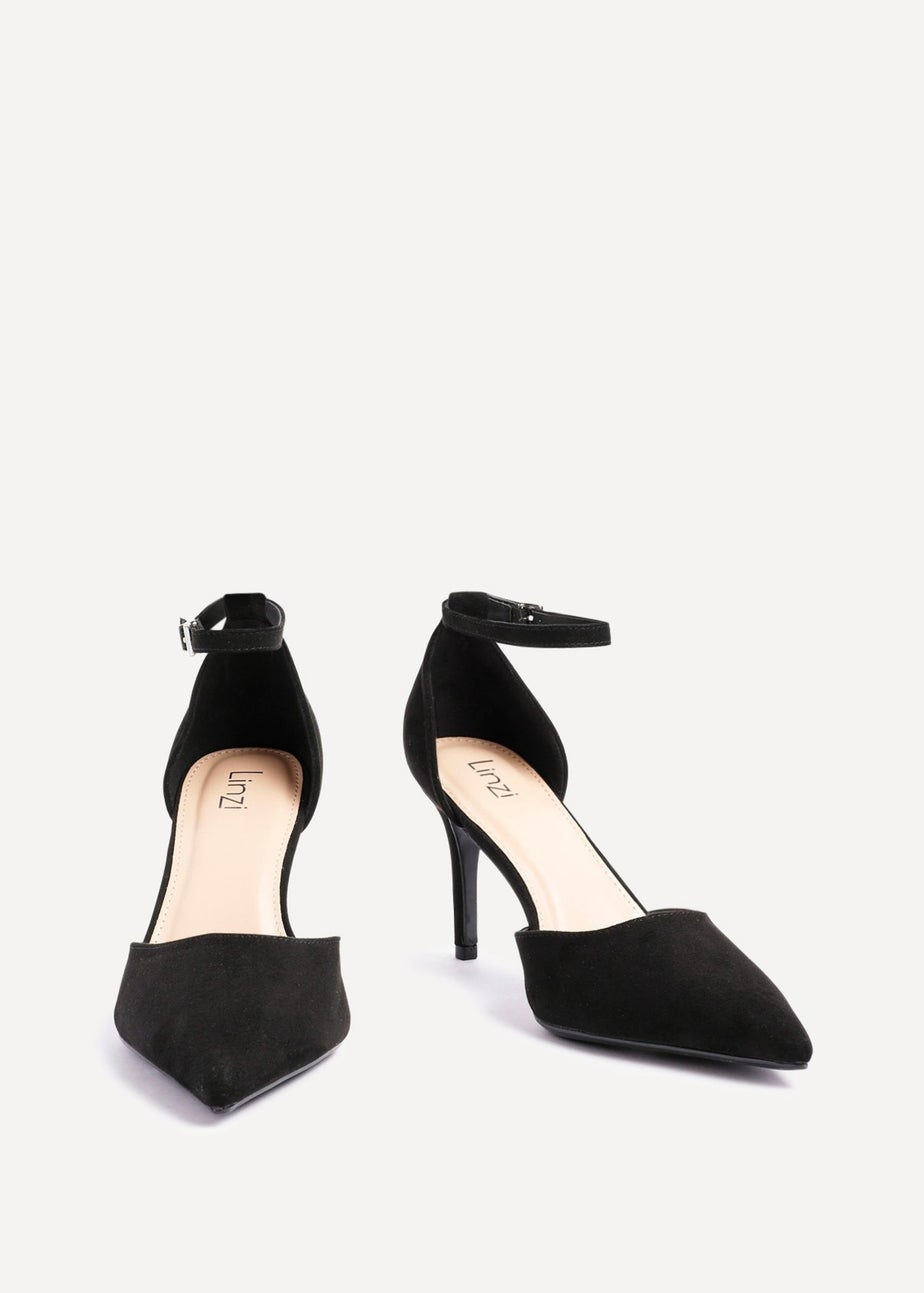 Linzi Thea Black Faux Suede Classic Stiletto Court Heel