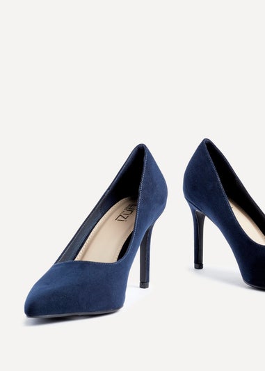 Linzi Martina Wide Fit Navy Faux Suede Classic Court Heel