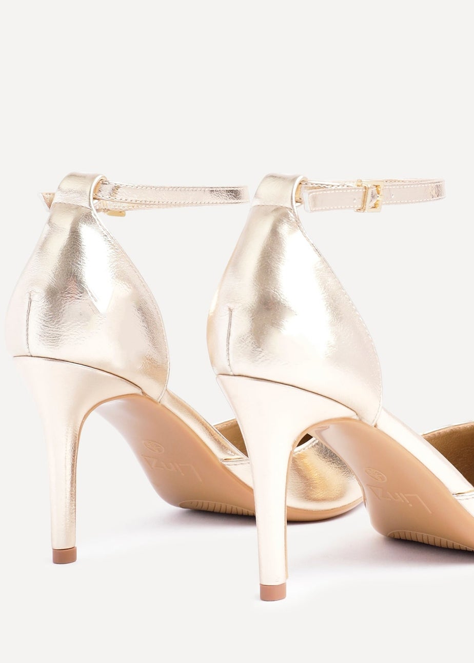 Linzi Thea Gold Faux Leather Classic Stiletto Court Heel