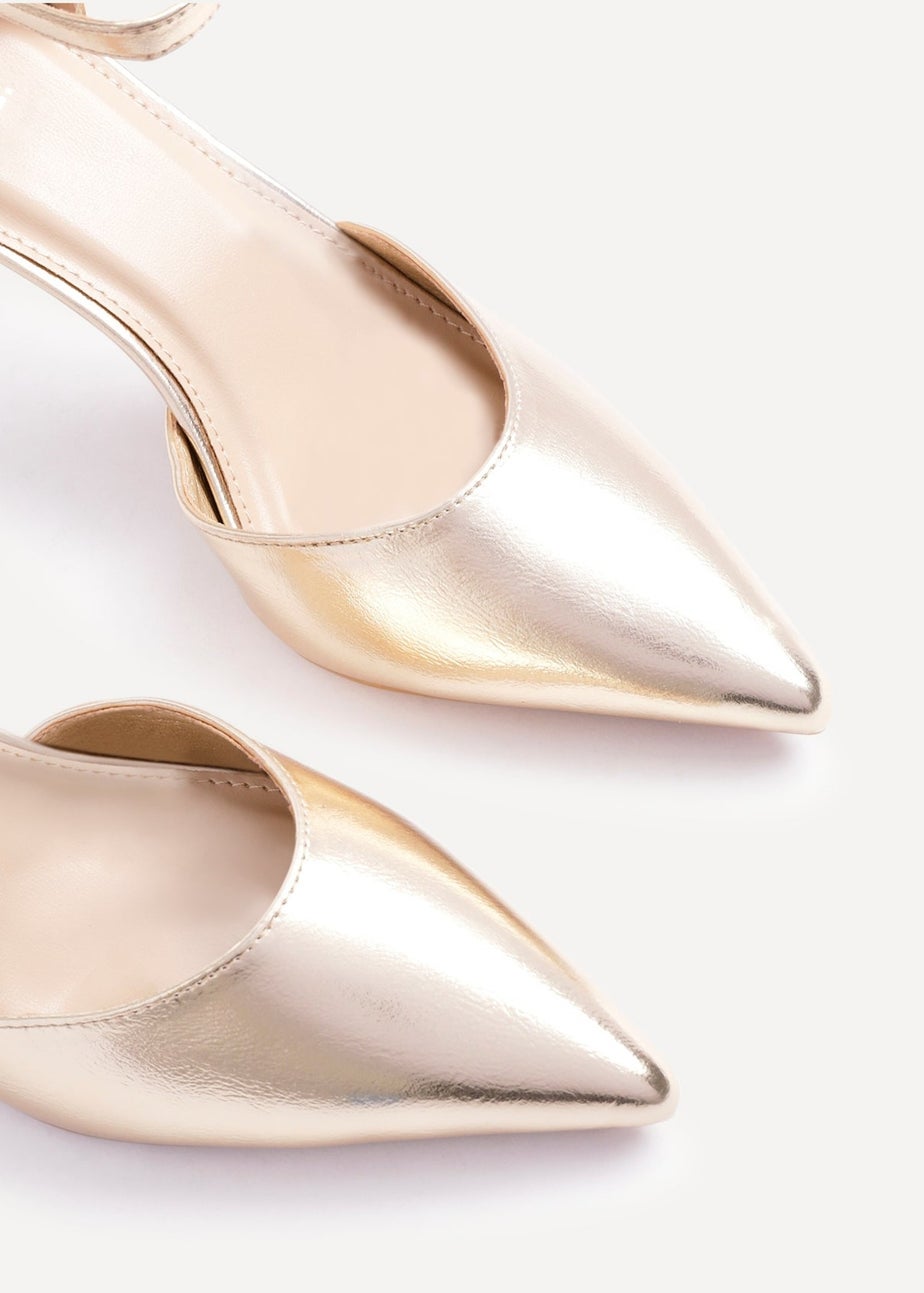 Linzi Thea Gold Faux Leather Classic Stiletto Court Heel