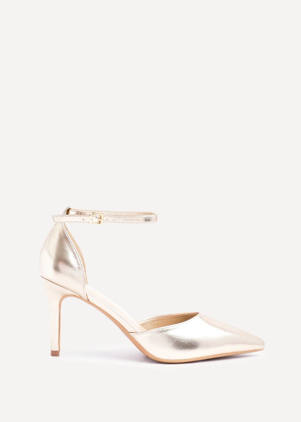 Linzi Thea Gold Faux Leather Classic Stiletto Court Heel