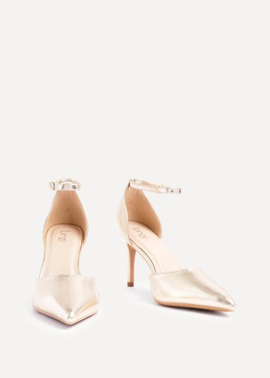 Linzi Thea Gold Faux Leather Classic Stiletto Court Heel