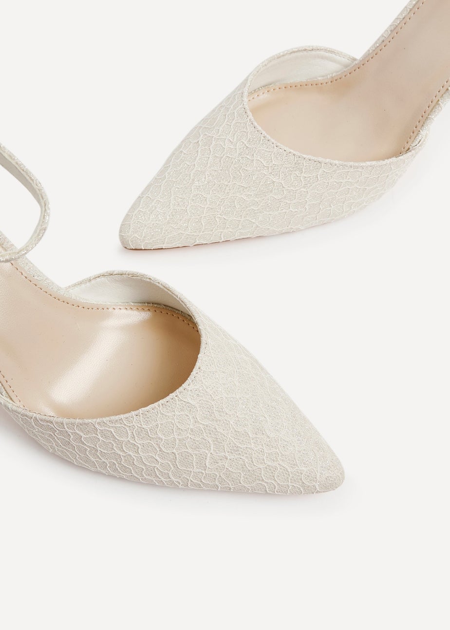 Linzi Maci Ivory Glitter Effect Stiletto Court Heel