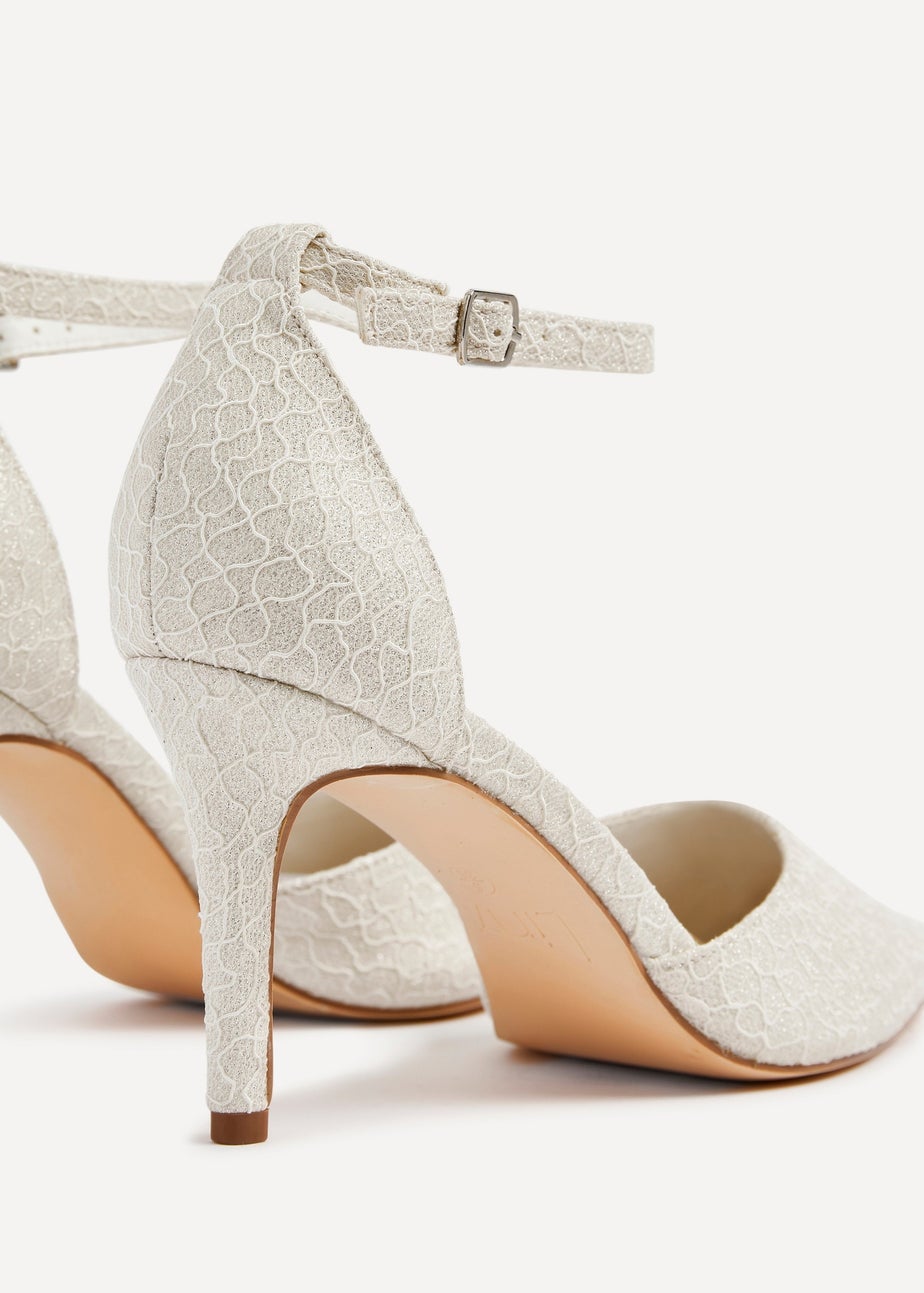 Linzi Maci Ivory Glitter Effect Stiletto Court Heel