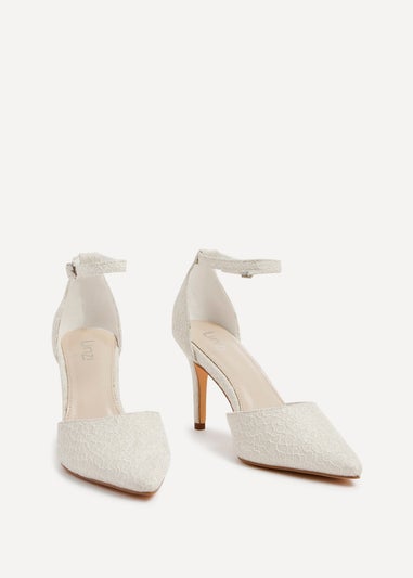 Linzi Maci Ivory Glitter Effect Stiletto Court Heel