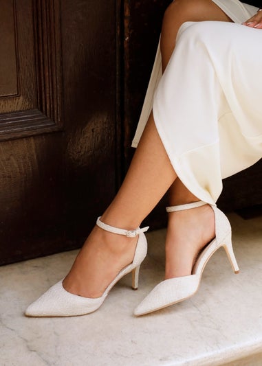 Linzi Maci Ivory Glitter Effect Stiletto Court Heel
