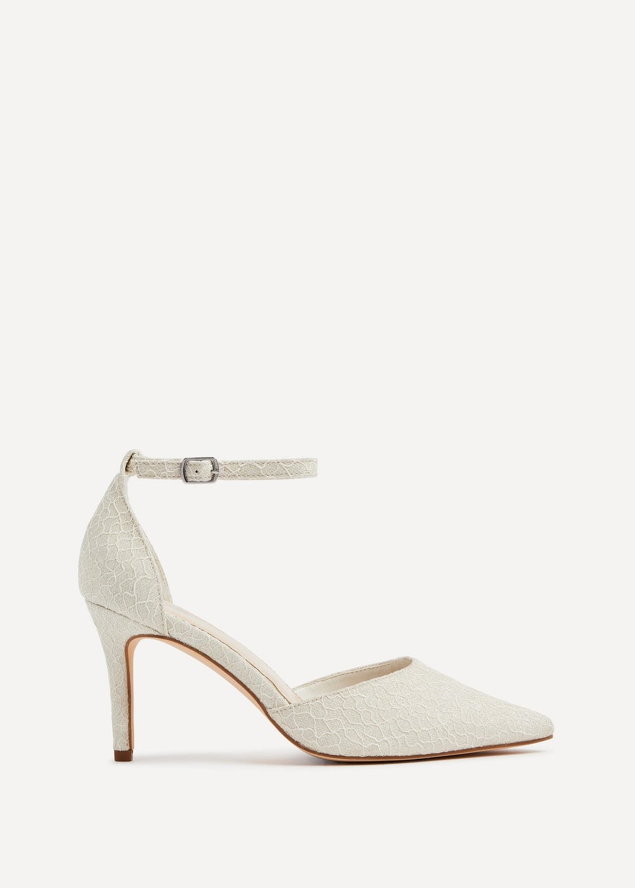 Linzi Maci Ivory Glitter Effect Stiletto Court Heel