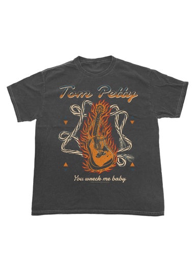 Tom Petty You Wreck Me Baby Charcoal Graphic Washed Music T-Shirt
