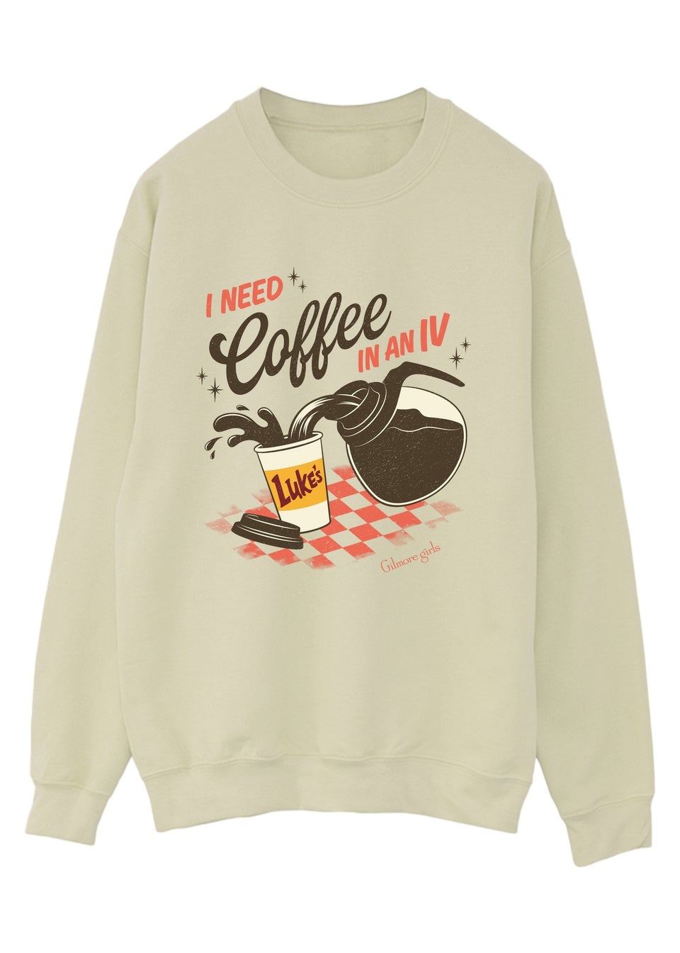 Gilmore Girls I Need Coffee Sand Graphic Sweatshirt