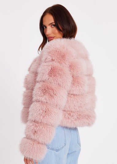 Quiz Pink Faux Fur Jacket
