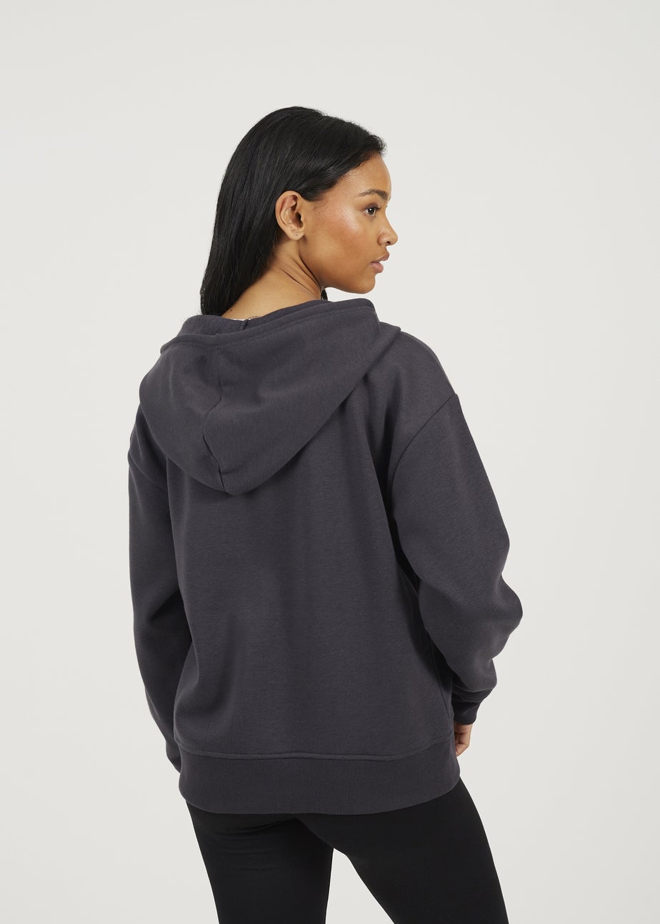 Brave Soul Charcoal Zip Through Hoodie