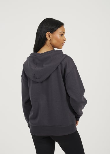 Brave Soul Charcoal Zip Through Hoodie