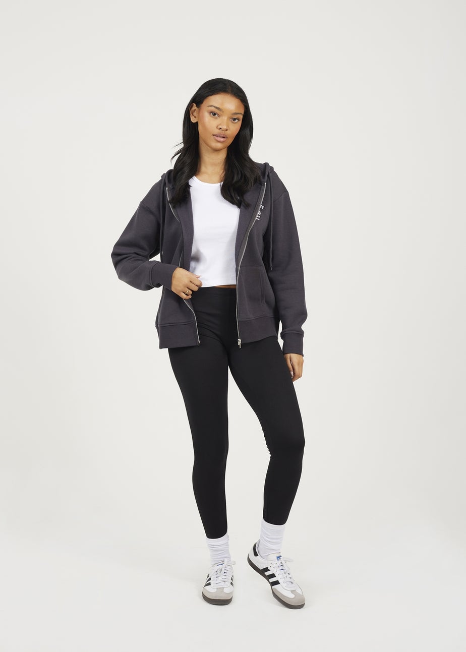 Brave Soul Charcoal Zip Through Hoodie