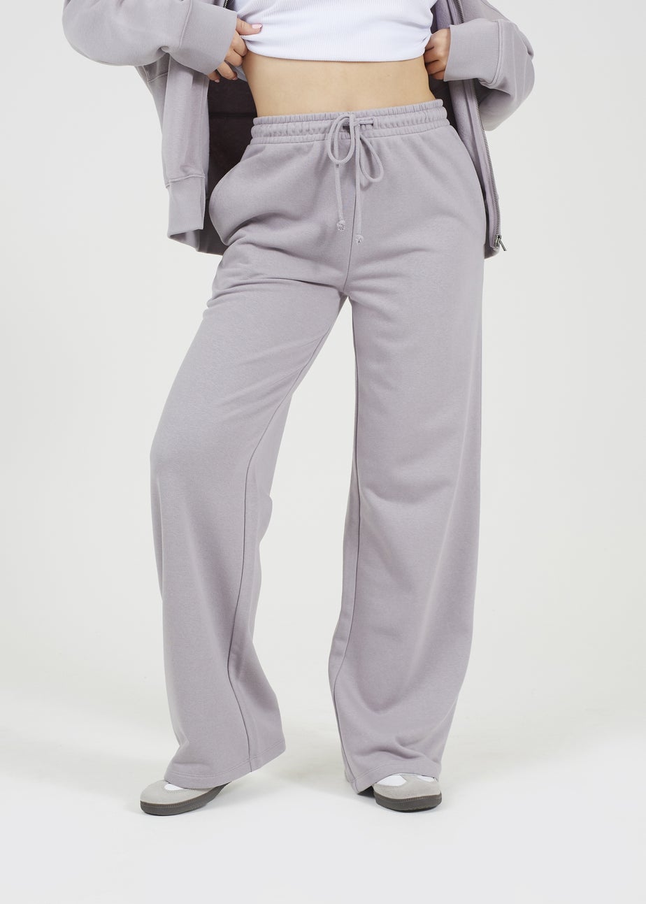 Brave Soul Grey Cotton Blend Wide Leg Joggers