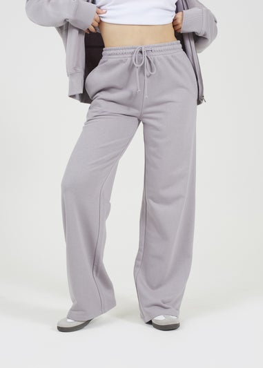 Brave Soul Grey Cotton Blend Wide Leg Joggers