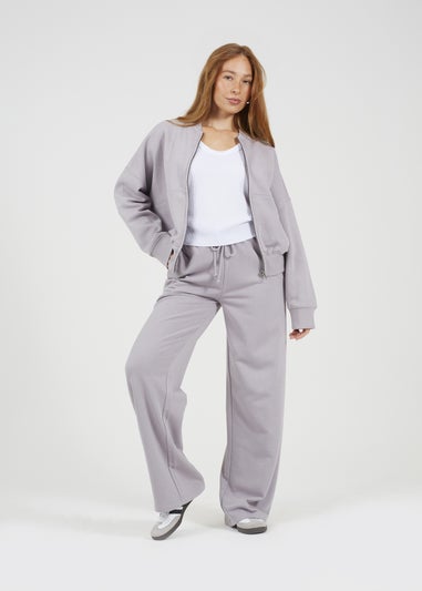 Brave Soul Grey Cotton Blend Wide Leg Joggers