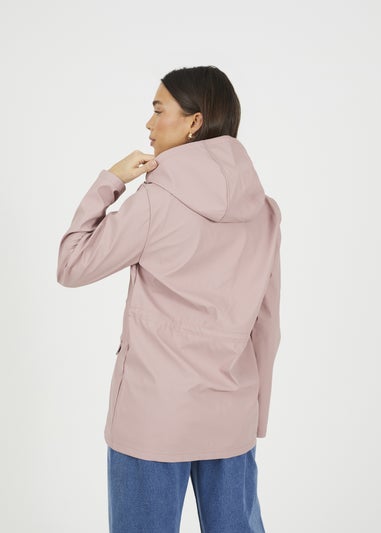 Brave Soul Pale Pink Hooded Rain Mac