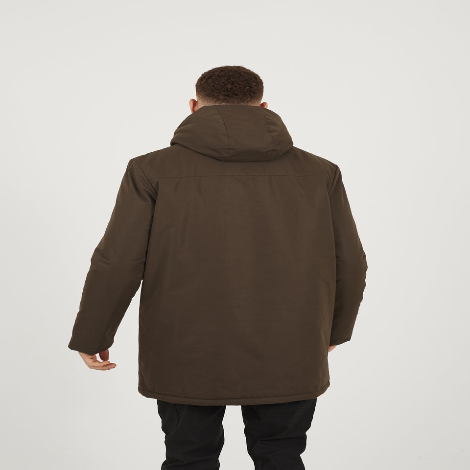 Brave Soul Brown Padded Zip Through Mac Coat