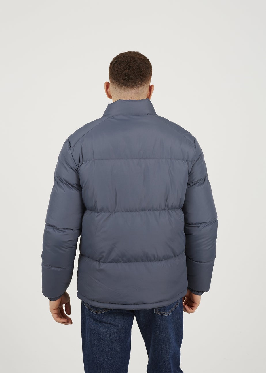 Brave Soul Blue Funnel Neck Padded Jacket