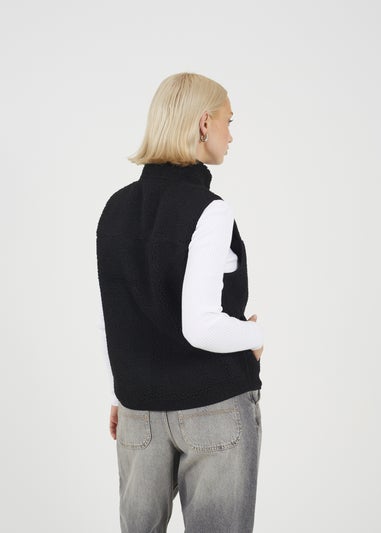Brave Soul Black Zip Through Fleece Gilet