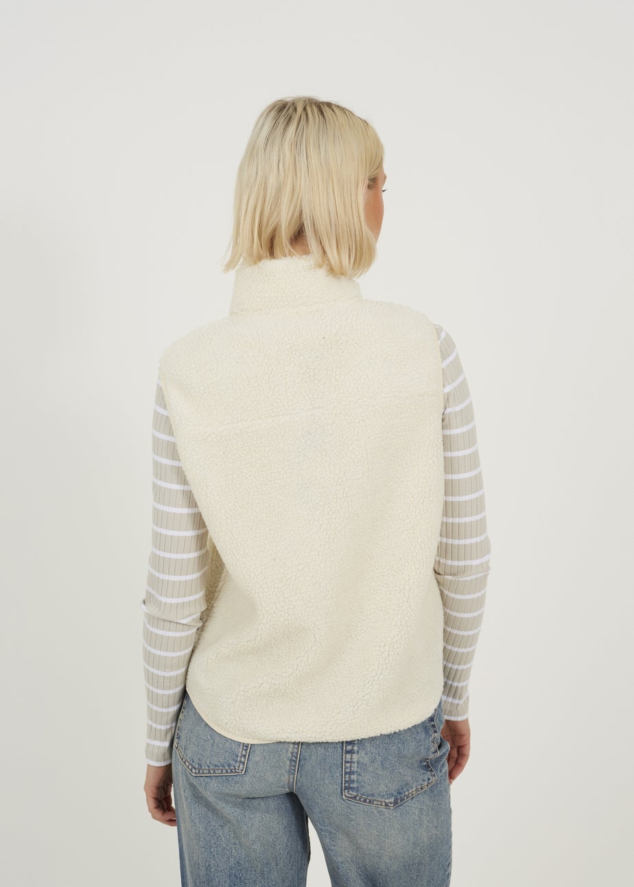 Brave Soul Cream Zip Through Fleece Gilet