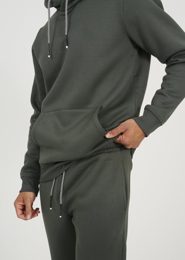 Brave Soul Green Crossover Neck Hoodie and Joggers Set