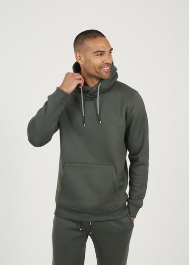 Brave Soul Green Crossover Neck Hoodie and Joggers Set