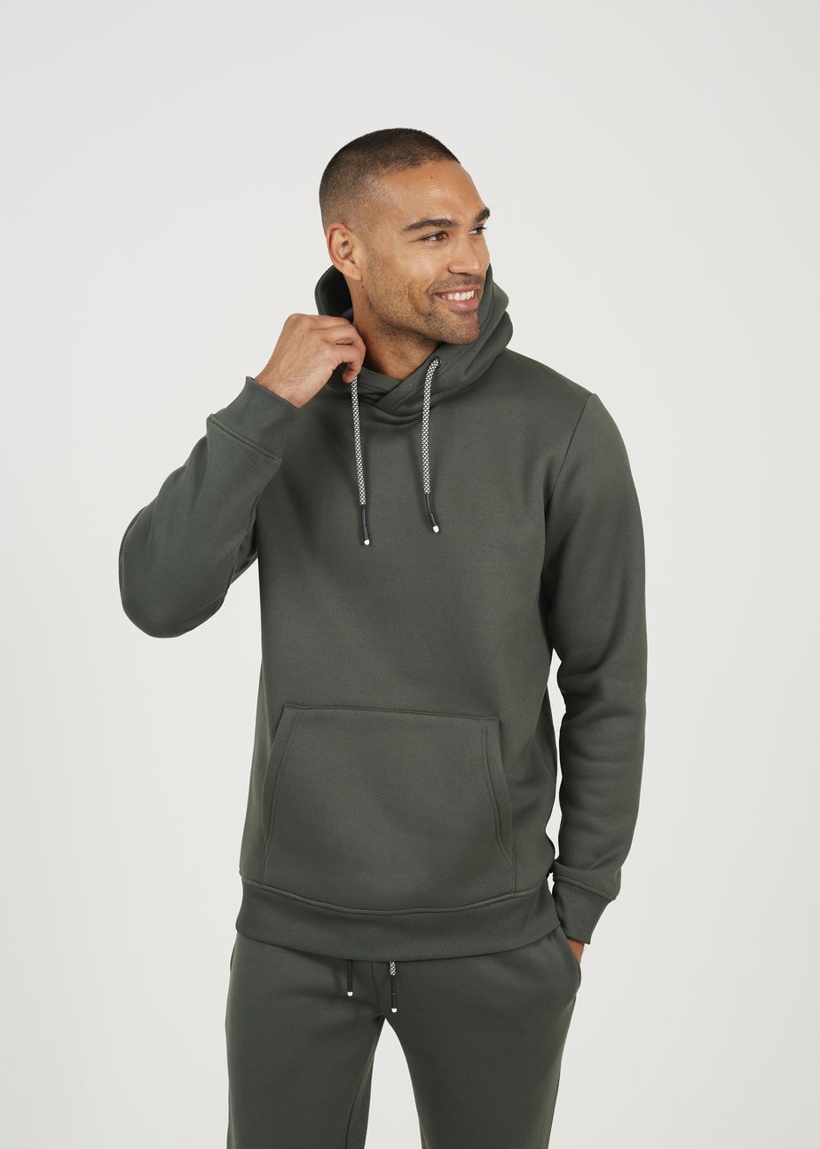 Brave Soul Green Crossover Neck Hoodie and Joggers Set
