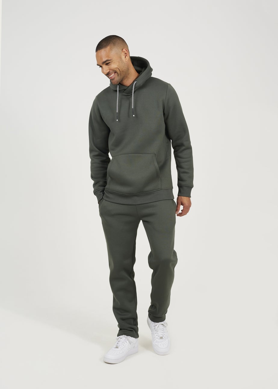 Brave Soul Green Crossover Neck Hoodie and Joggers Set