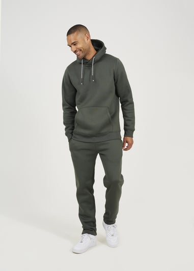 Brave Soul Green Crossover Neck Hoodie and Joggers Set