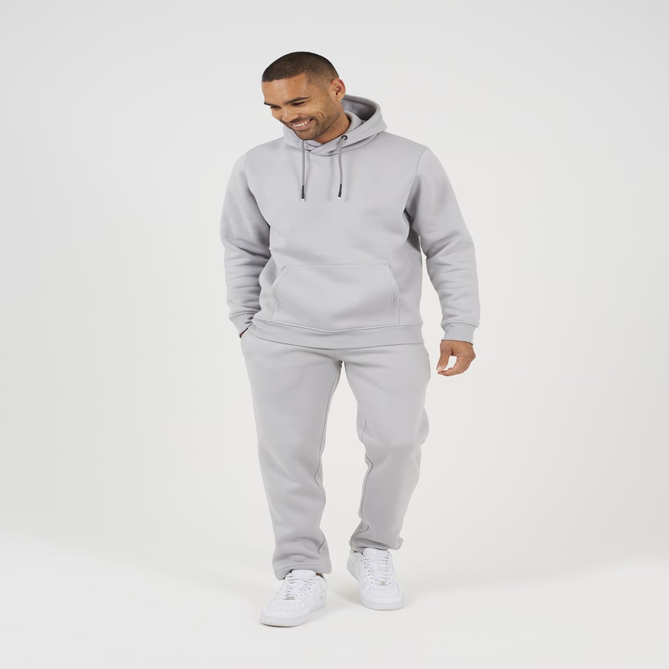 Brave Soul Grey Crossover Neck Hoodie and Joggers Set
