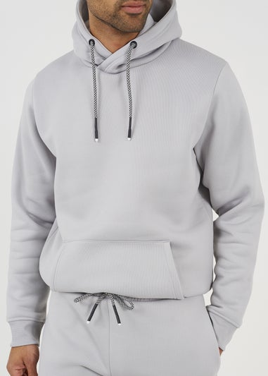 Brave Soul Grey Crossover Neck Hoodie and Joggers Set