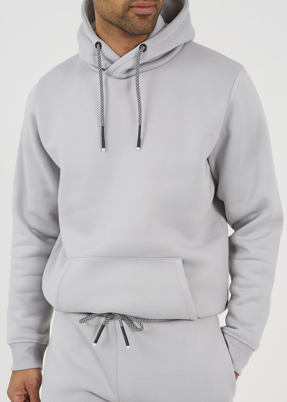 Brave Soul Grey Crossover Neck Hoodie and Joggers Set