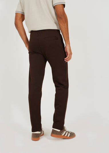 Brave Soul Chocolate Straight Leg Open Hem Joggers