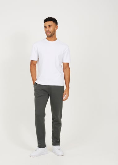 Brave Soul Green Straight Leg Open Hem Joggers