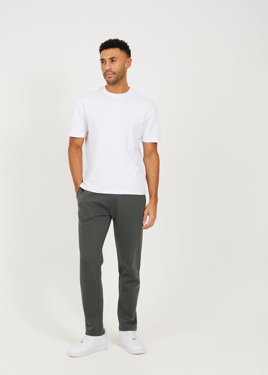 Brave Soul Green Straight Leg Open Hem Joggers