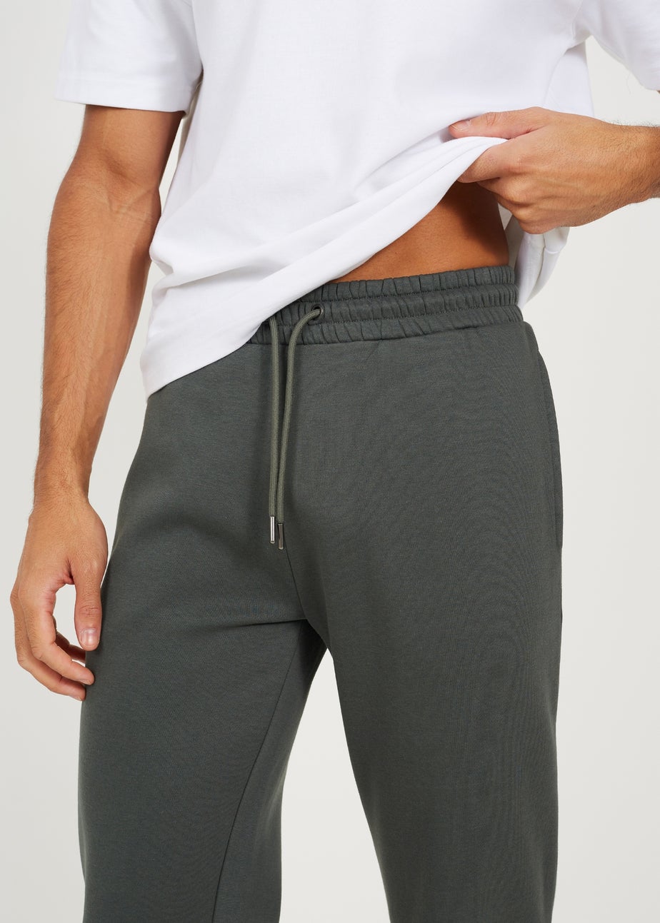 Brave Soul Green Straight Leg Open Hem Joggers