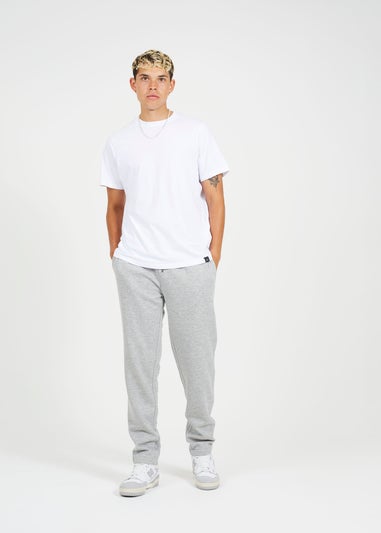 Brave Soul Grey Straight Leg Open Hem Joggers