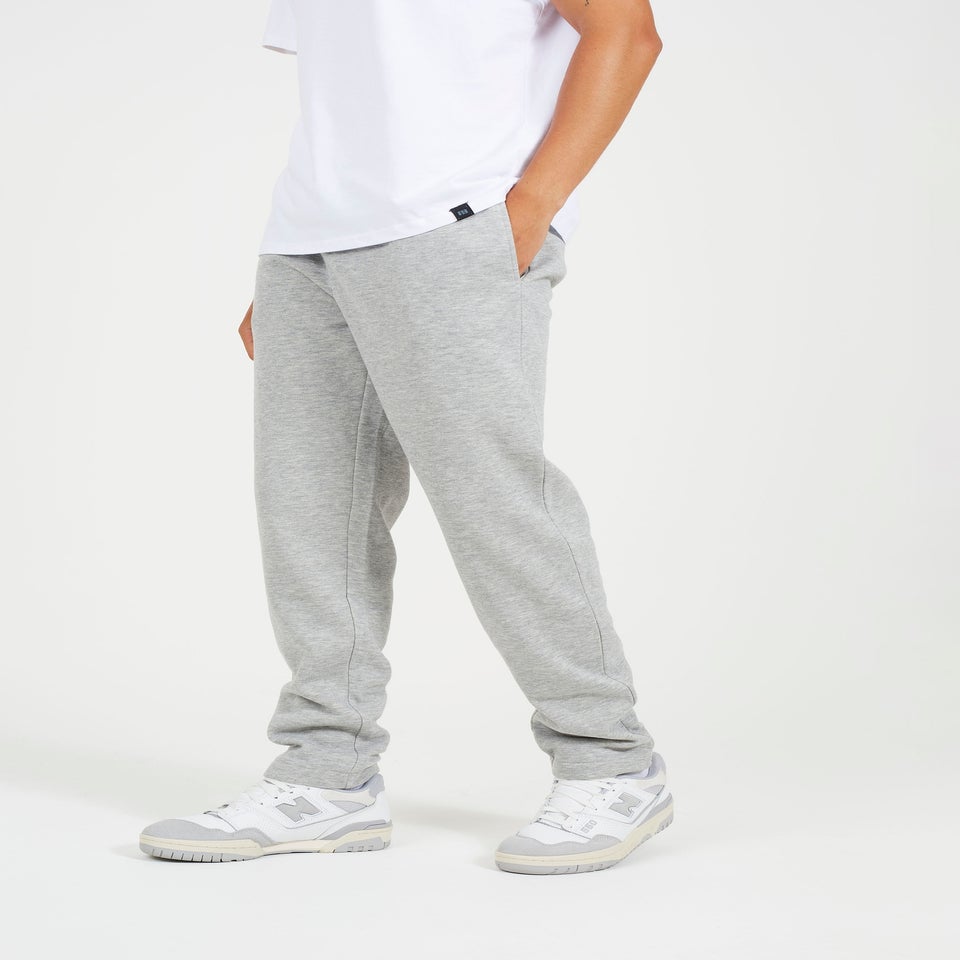 Brave Soul Grey Straight Leg Open Hem Joggers