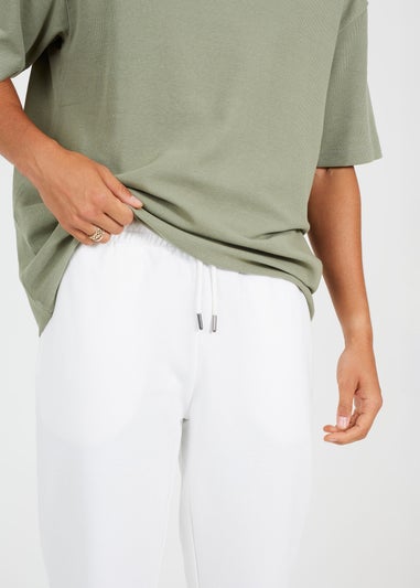 Brave Soul Cream Straight Leg Open Hem Joggers