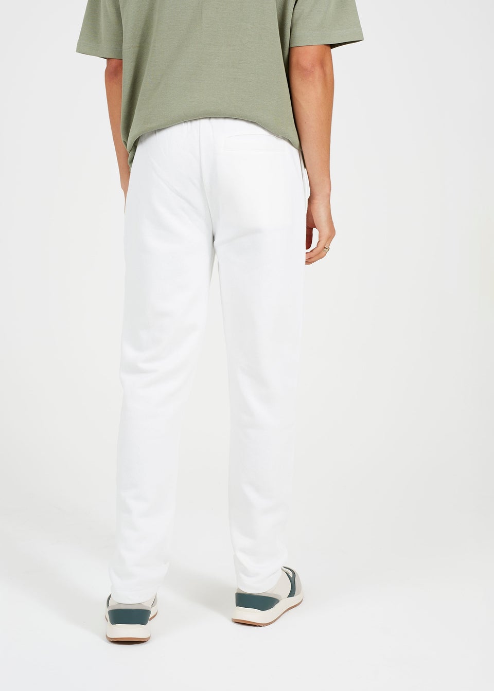 Brave Soul Cream Straight Leg Open Hem Joggers