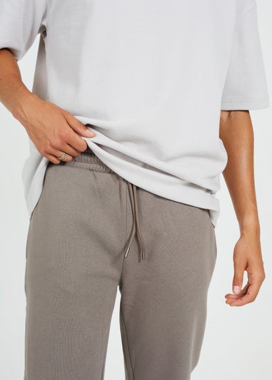 Brave Soul Taupe Straight Leg Open Hem Joggers