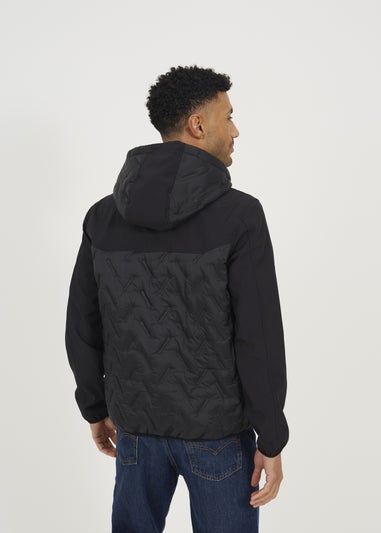 Brave Soul Black Quilted Hooded Zip-Up Jacket