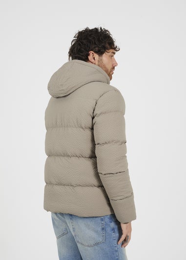 Brave Soul Taupe Hooded Padded Jacket
